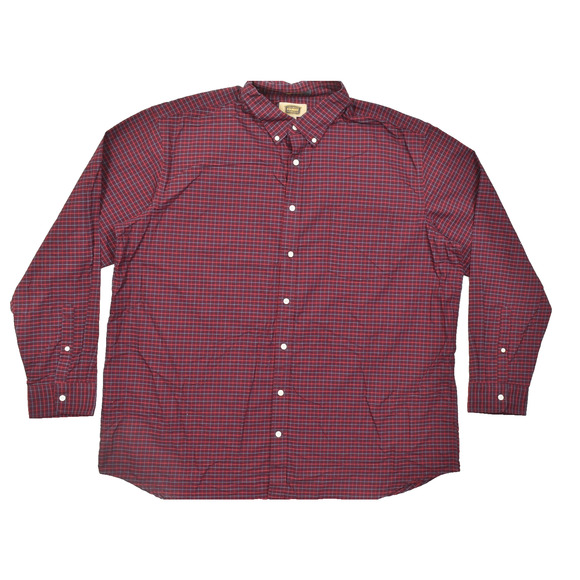 The Foundry Supply Co. Men's Red Plaid Button-Down Shirt Long Sleeve Size 2XLT - Picture 1 of 8